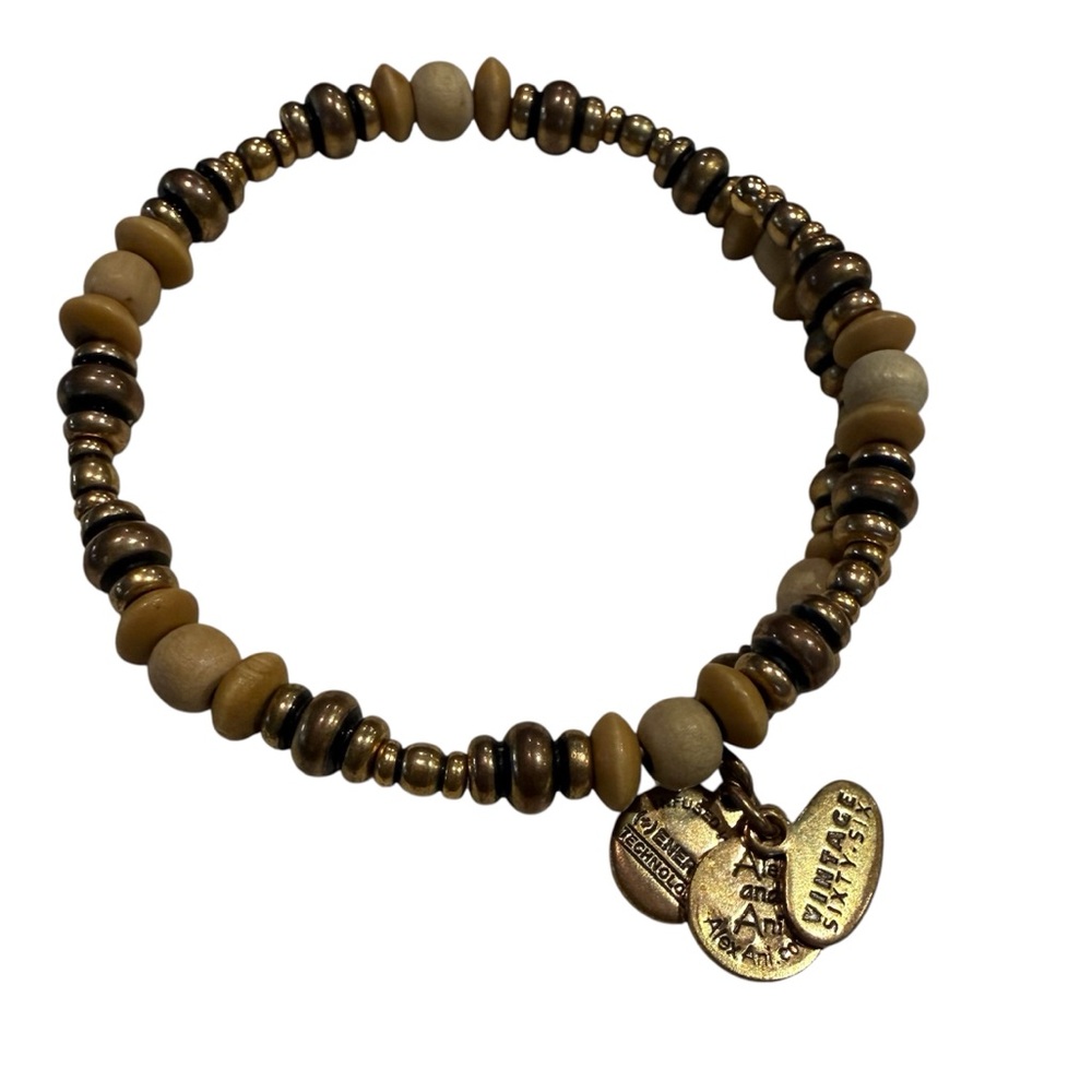 Alex and Ani Vintage Sixty-Six Dune Beaded Wrap Bangle Bracelet